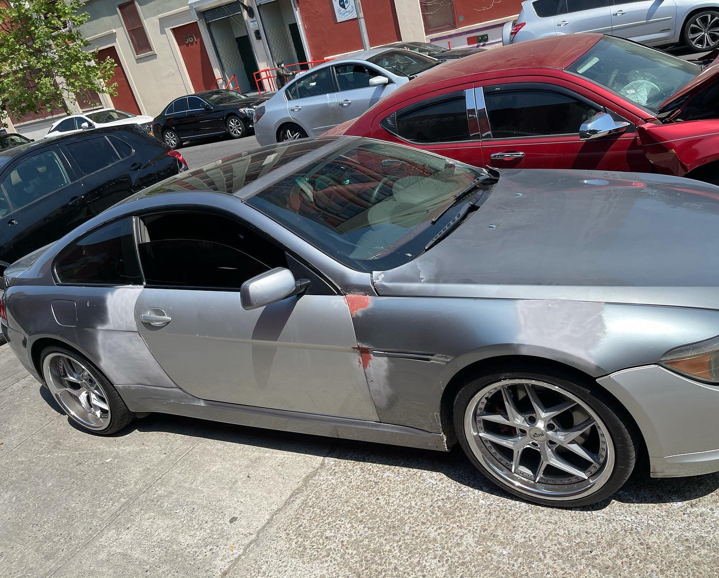 BMW 6 Series body damage before collision repair